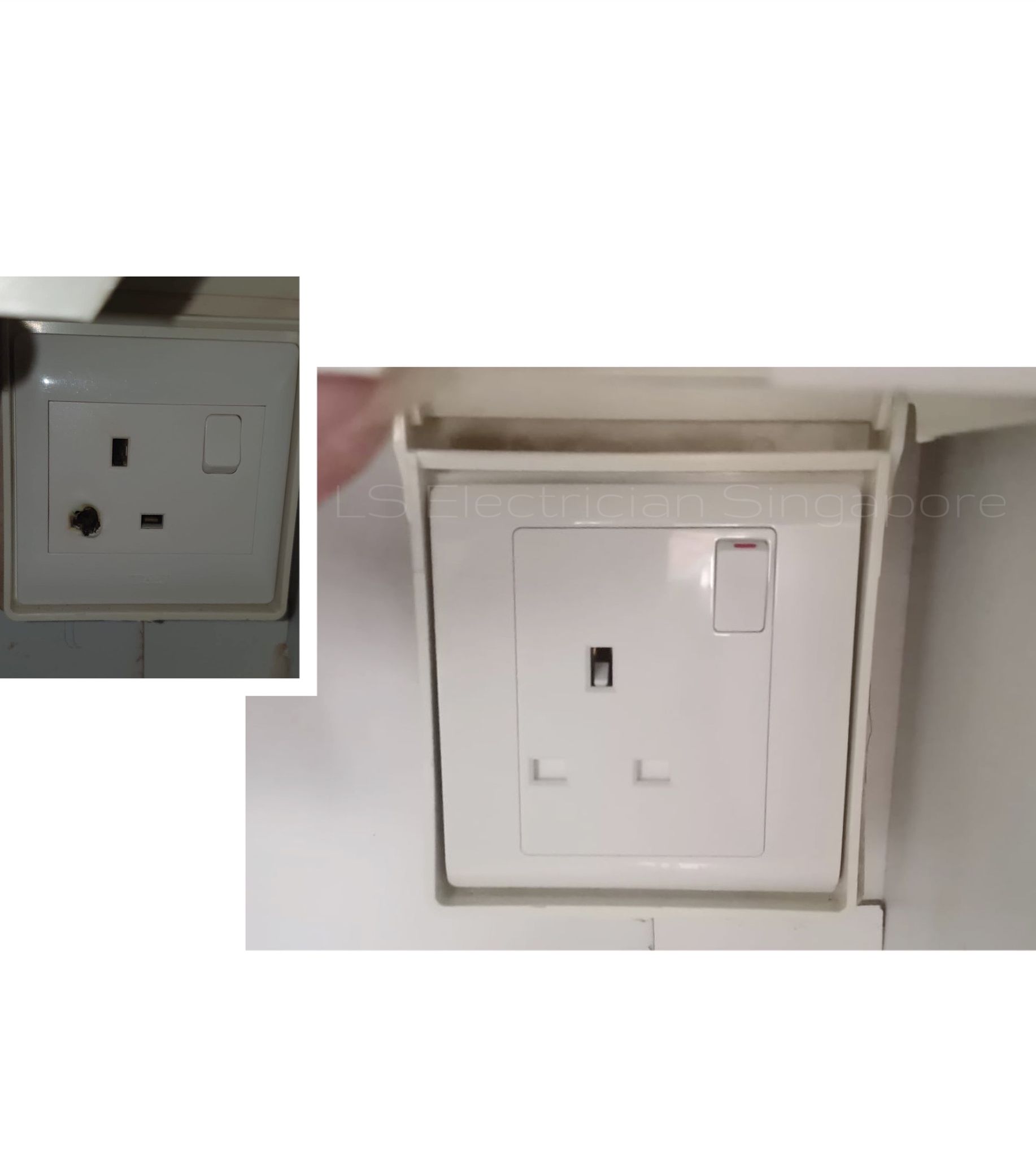 Supply And Replace 13A Single Socket Faceplate