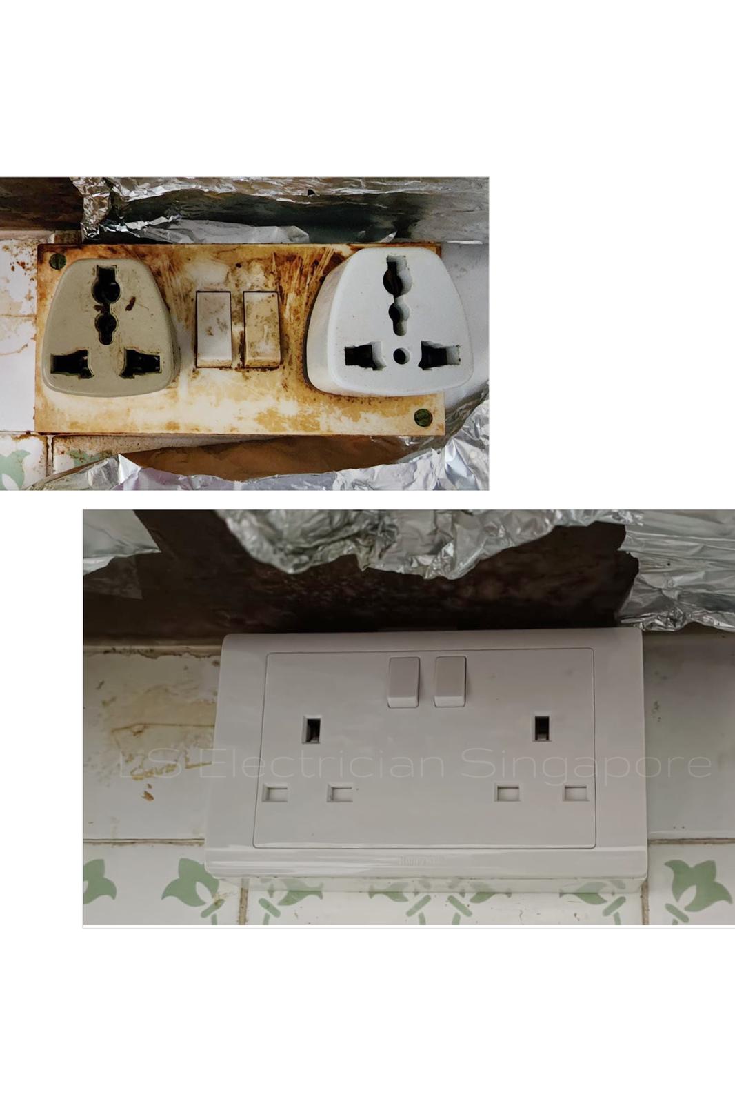 Supply And Replace 2X13A Power Socket